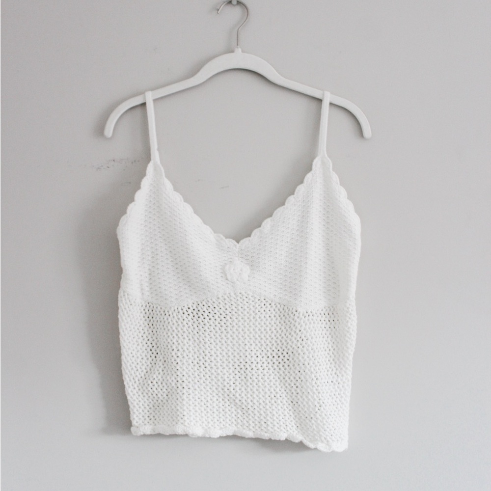 White Cropped Fitted Camisole